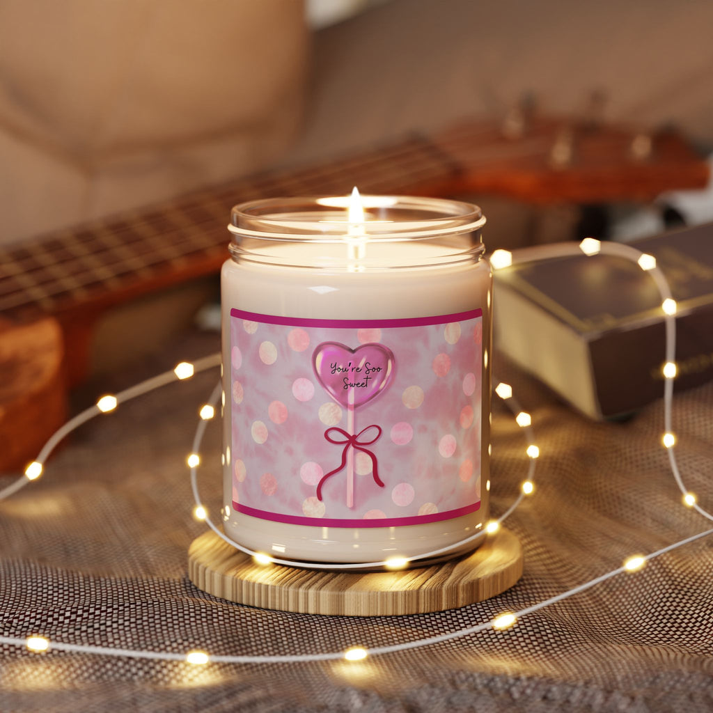 Valentine's Heart Lolipop Scented Soy Candle— Scented 9oz