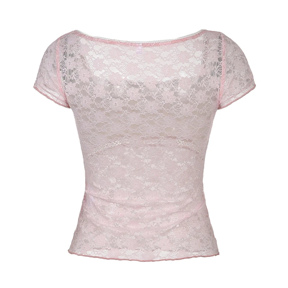 Vintage Lace Milkmaid Crop Top