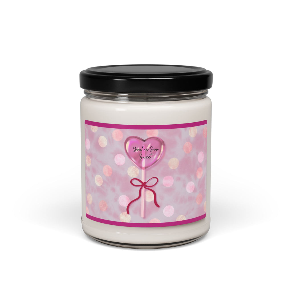 Valentine's Heart Lolipop Scented Soy Candle— Scented 9oz