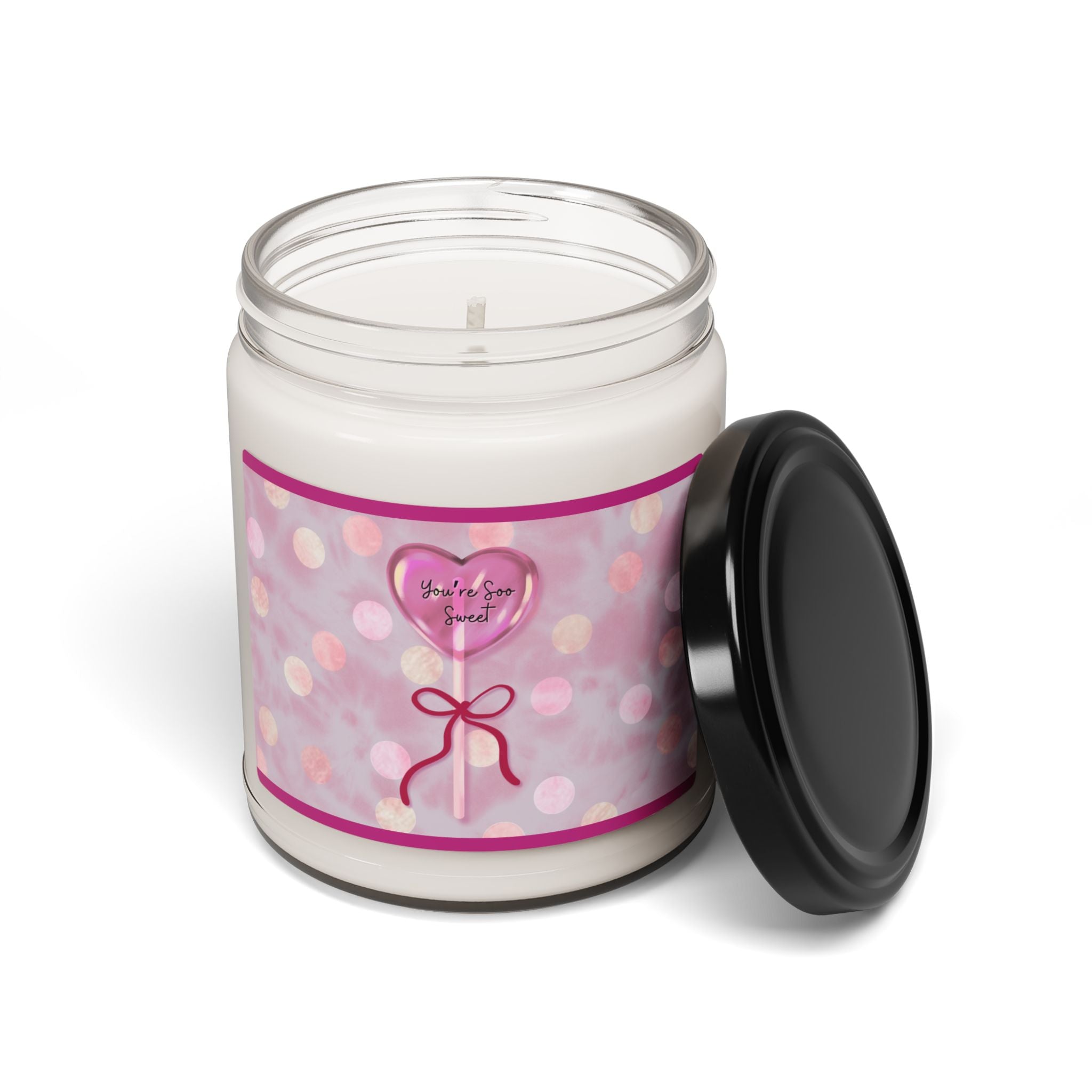 Valentine's Heart Lolipop Scented Soy Candle— Scented 9oz